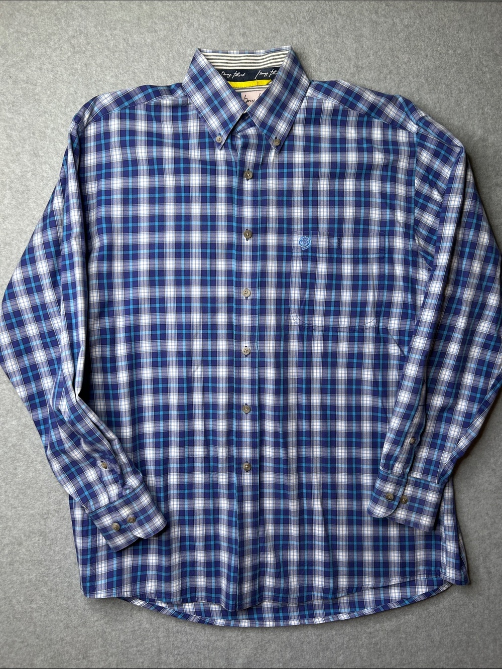 Wrangler George Strait Collection Blue Plaid Button-Down Men's Shirt